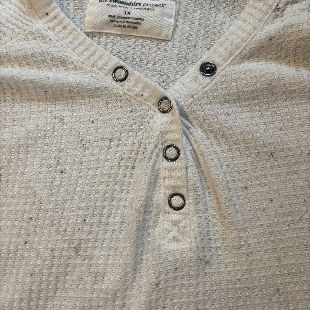 The Sweatshirt Project Waffle Knit Textured Shirt Women’s XL - Picture 2 of 5